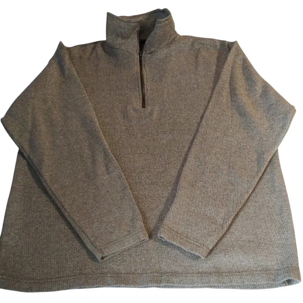 Sun River Clothing Co Sweater Casual Quarter Zip Mens Size Large Brown‎